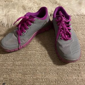 Purple and gray Nike